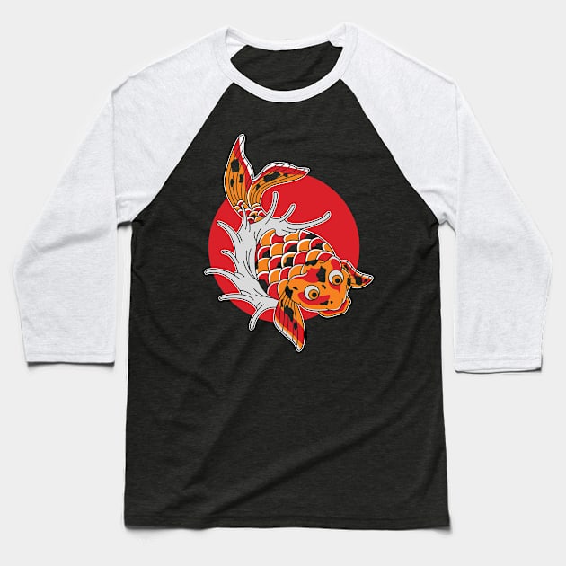 koi fish Baseball T-Shirt by chacuy